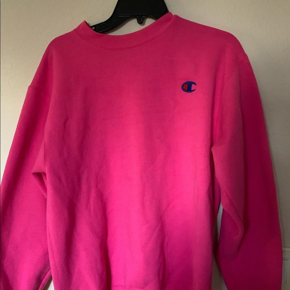 pink champion sweatshirt